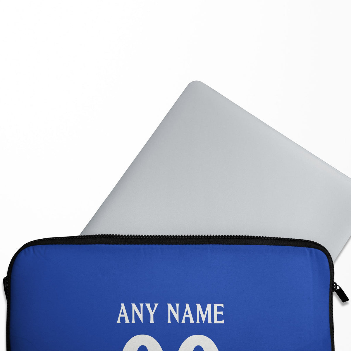 Laptop sleeve with the Chelsea 2026-27 Prematch football shirt design by RIPA Football