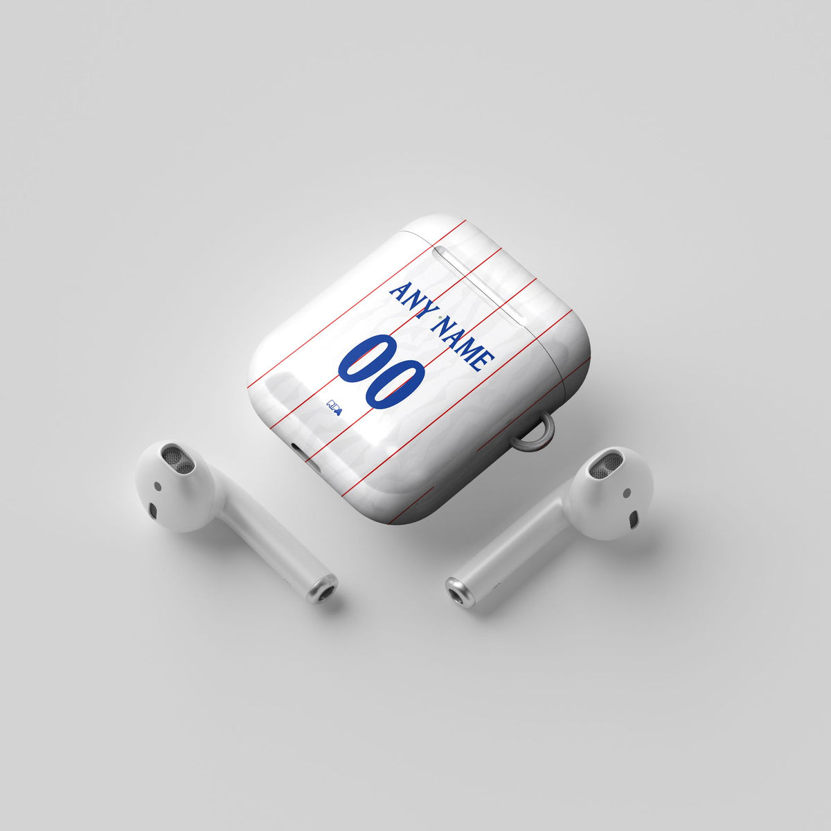AirPods case with the Chelsea 2026-27 Third football shirt design by RIPA Football