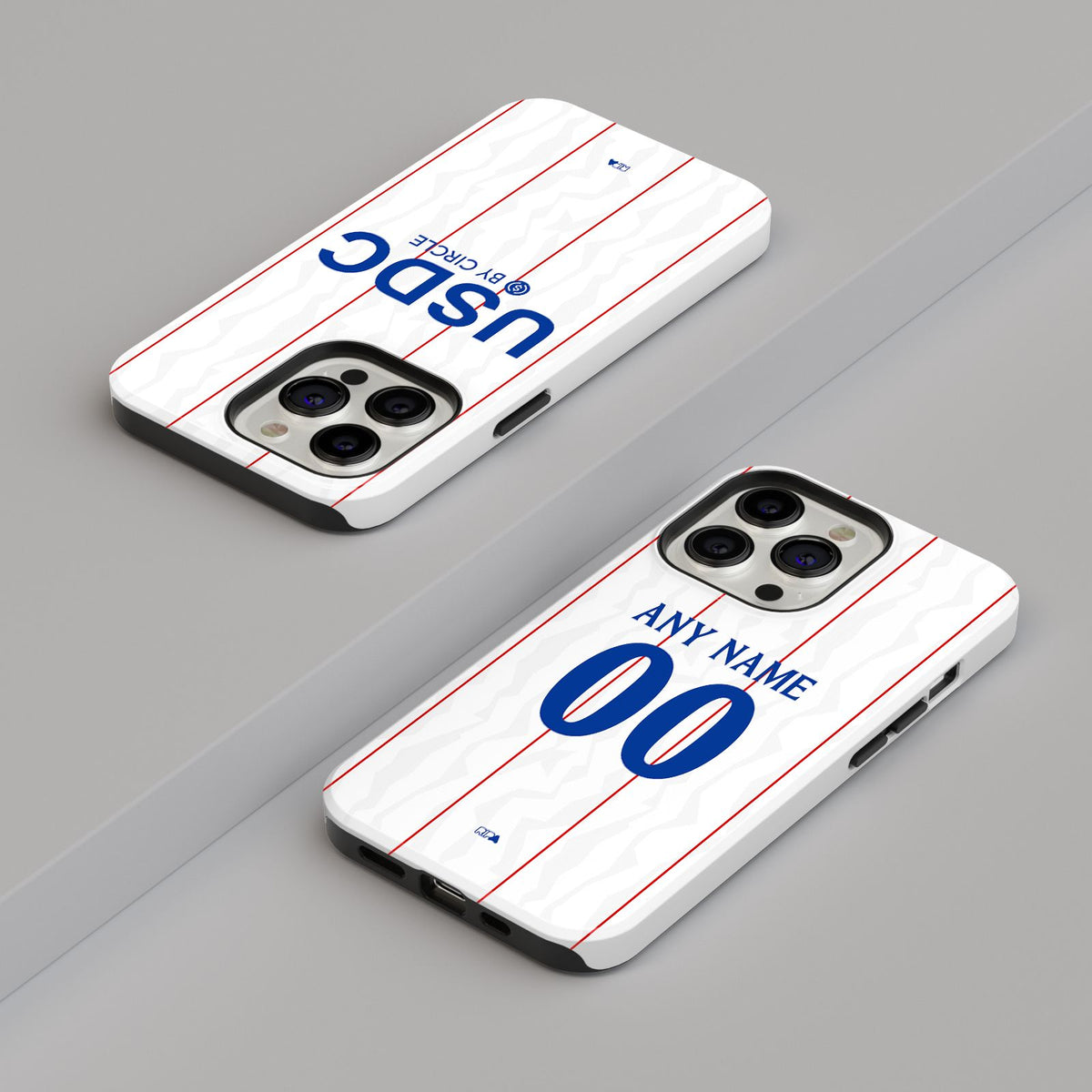 Phone case with the Chelsea 2026-27 Third football shirt design by RIPA Football