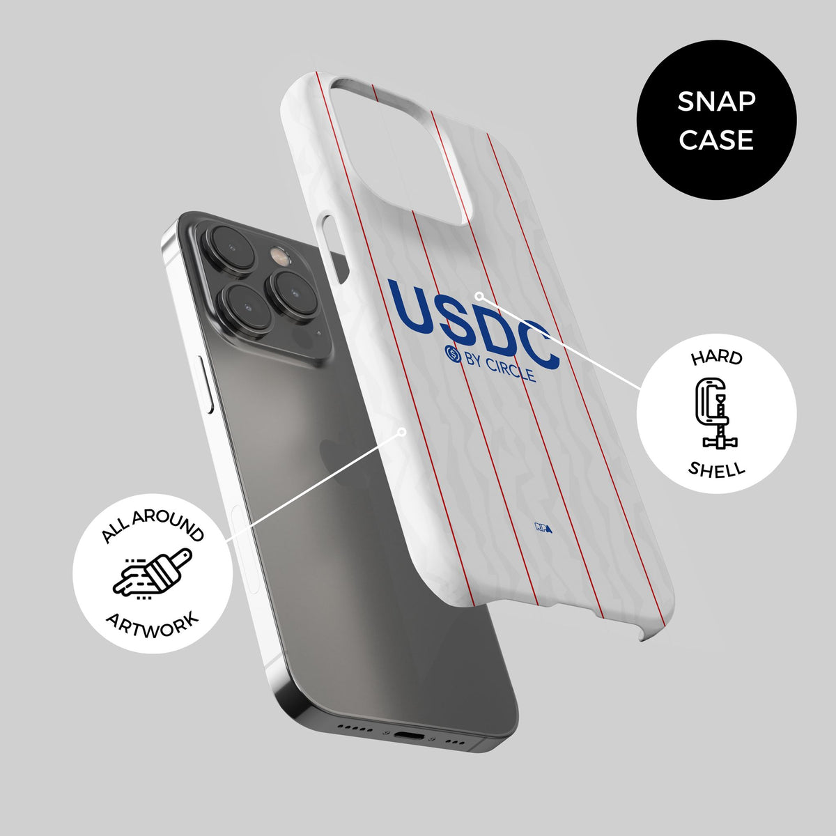 Phone case with the Chelsea 2026-27 Third football shirt design by RIPA Football