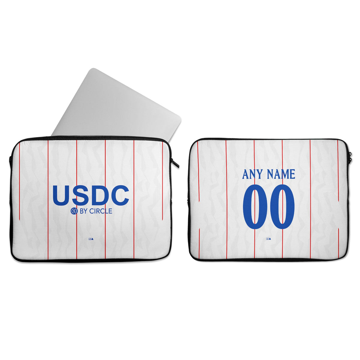 Laptop sleeve with the Chelsea 2026-27 Third football shirt design by RIPA Football